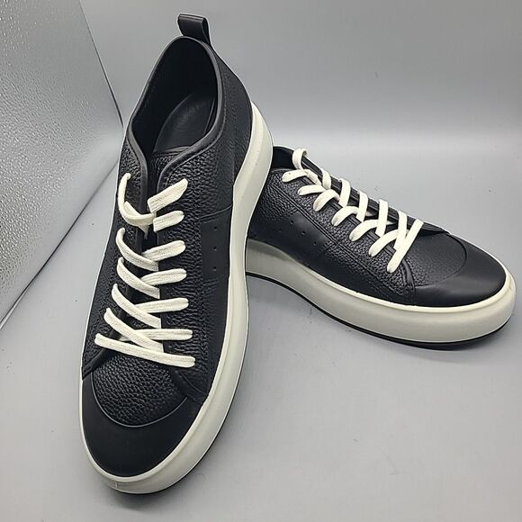 ECCO mens Street Ace Sneakers black leather comfort shoes Size US 11-11.5 45 NEW